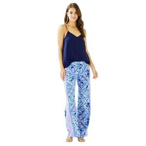 NWT Lilly Pulitzer Bal Harbour Zanzibar Mid-Rise Flowy Palazzo Pant Size XS